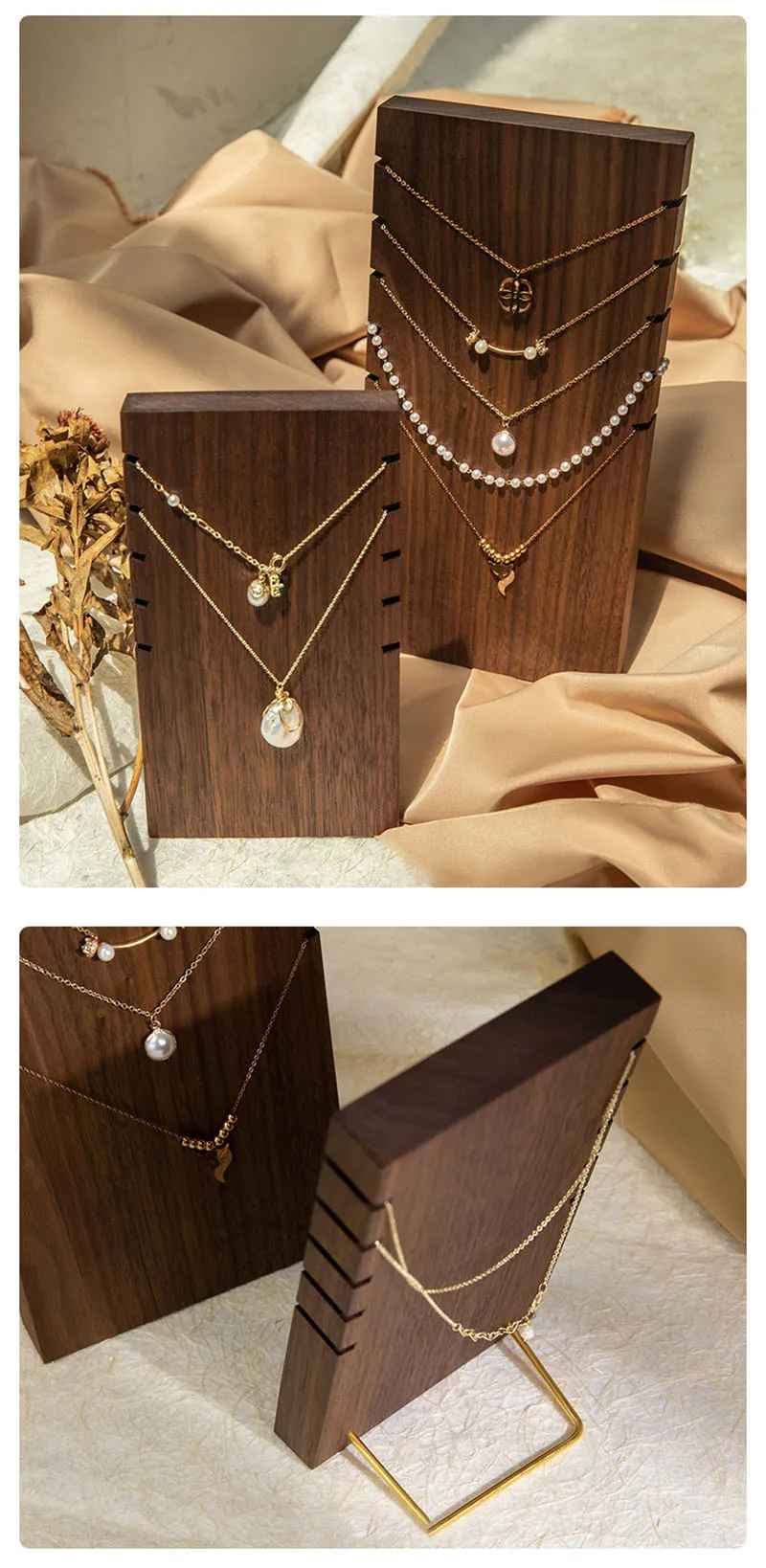 Presentoir collier chevalet bois