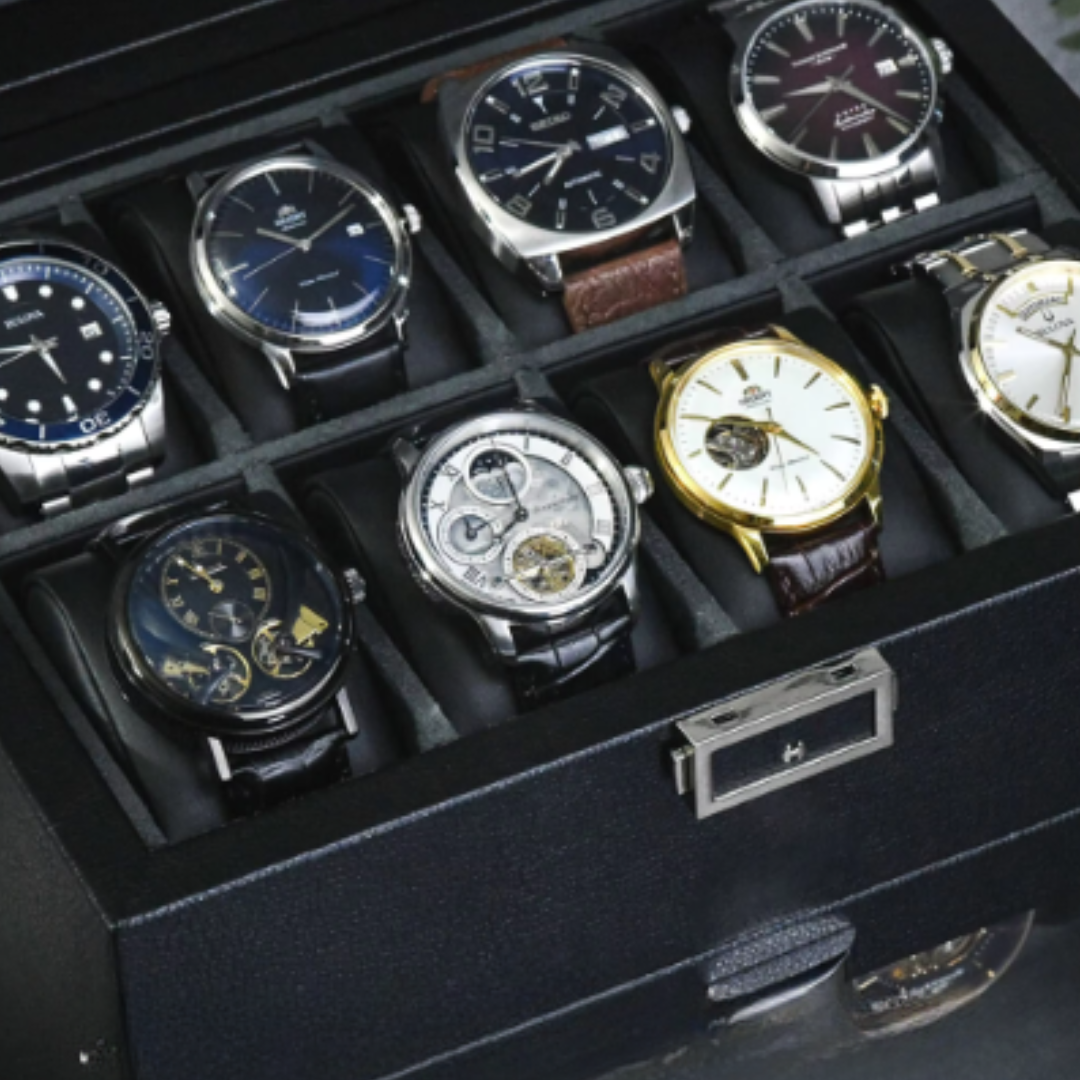Remontoir Coffret Bois Double Montre Garde Temps