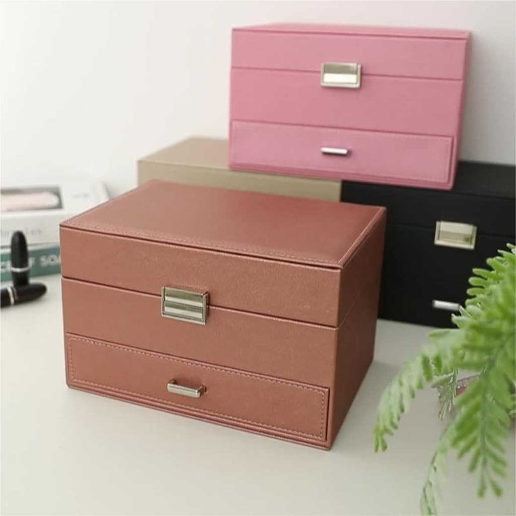 Boîte Bijoux Cuir Multi Rangements Tiroirs