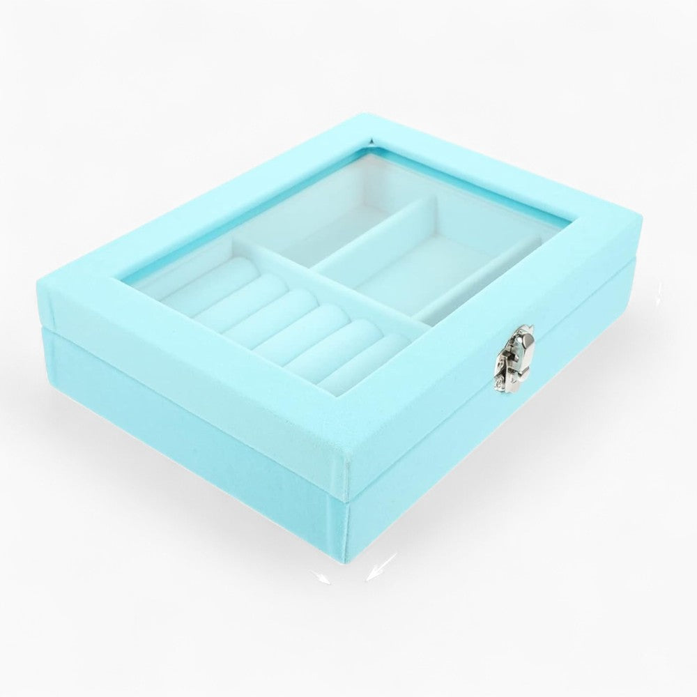 Boîte Bagues Velours Cuir Plateau Compact