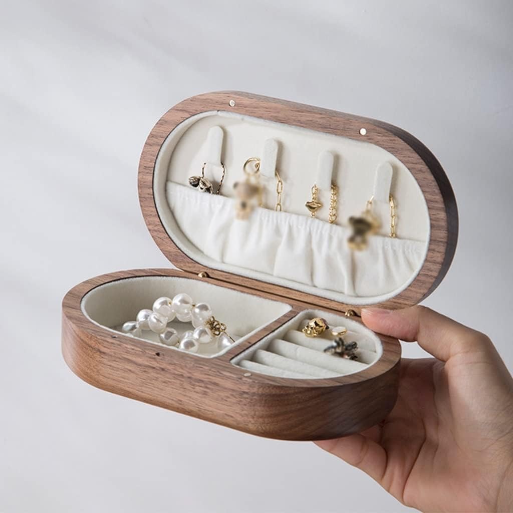 Boîte à Bijoux Bois Massif Voyage Compacte