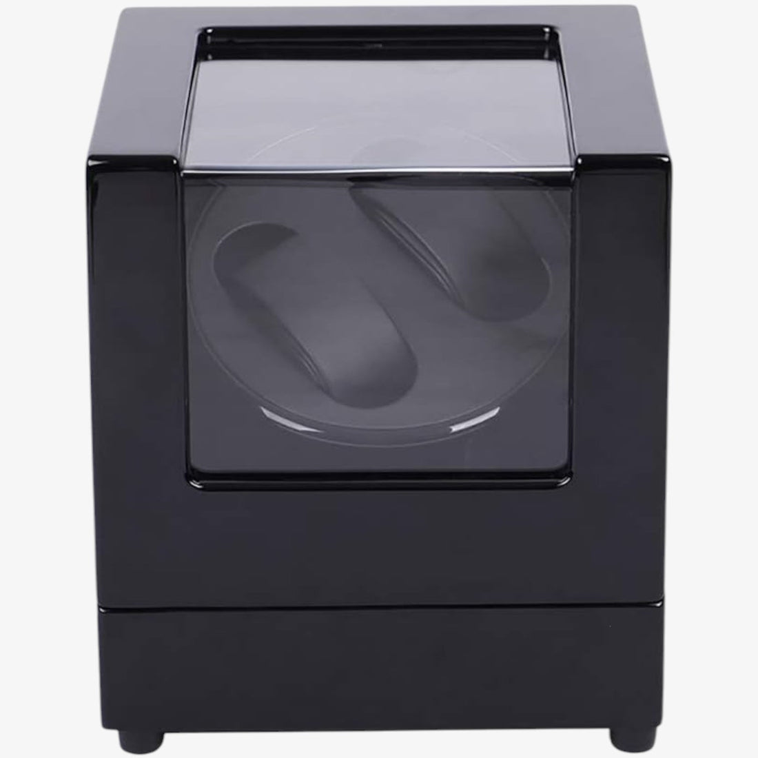 Remontoir 2 montres noir laqué – couvercle vitré fermé
