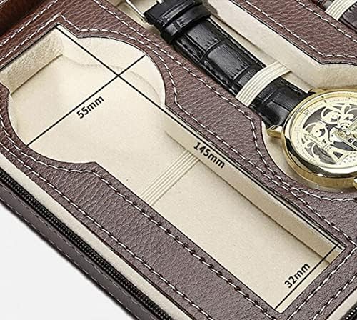 Étui Montre Cuir Vintage Marron 4 Places Voyage
