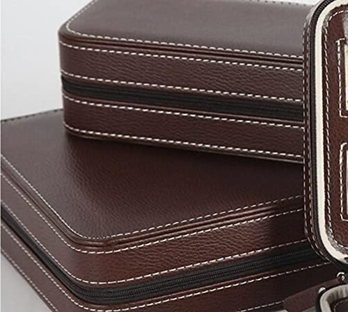 Étui Montre Cuir Vintage Marron 4 Places Voyage