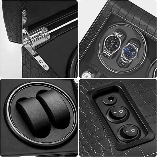 Coffre Fort Montre Cuir Multi Remontoirs LED Deluxe