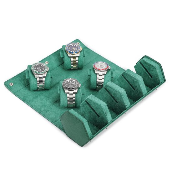 Étui Montre Cuir Vert 4 Emplacements