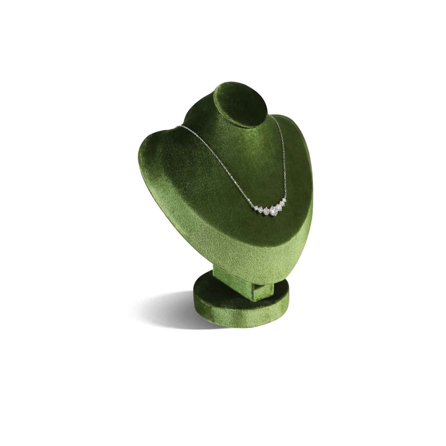 Buste collier velours vert 18cm