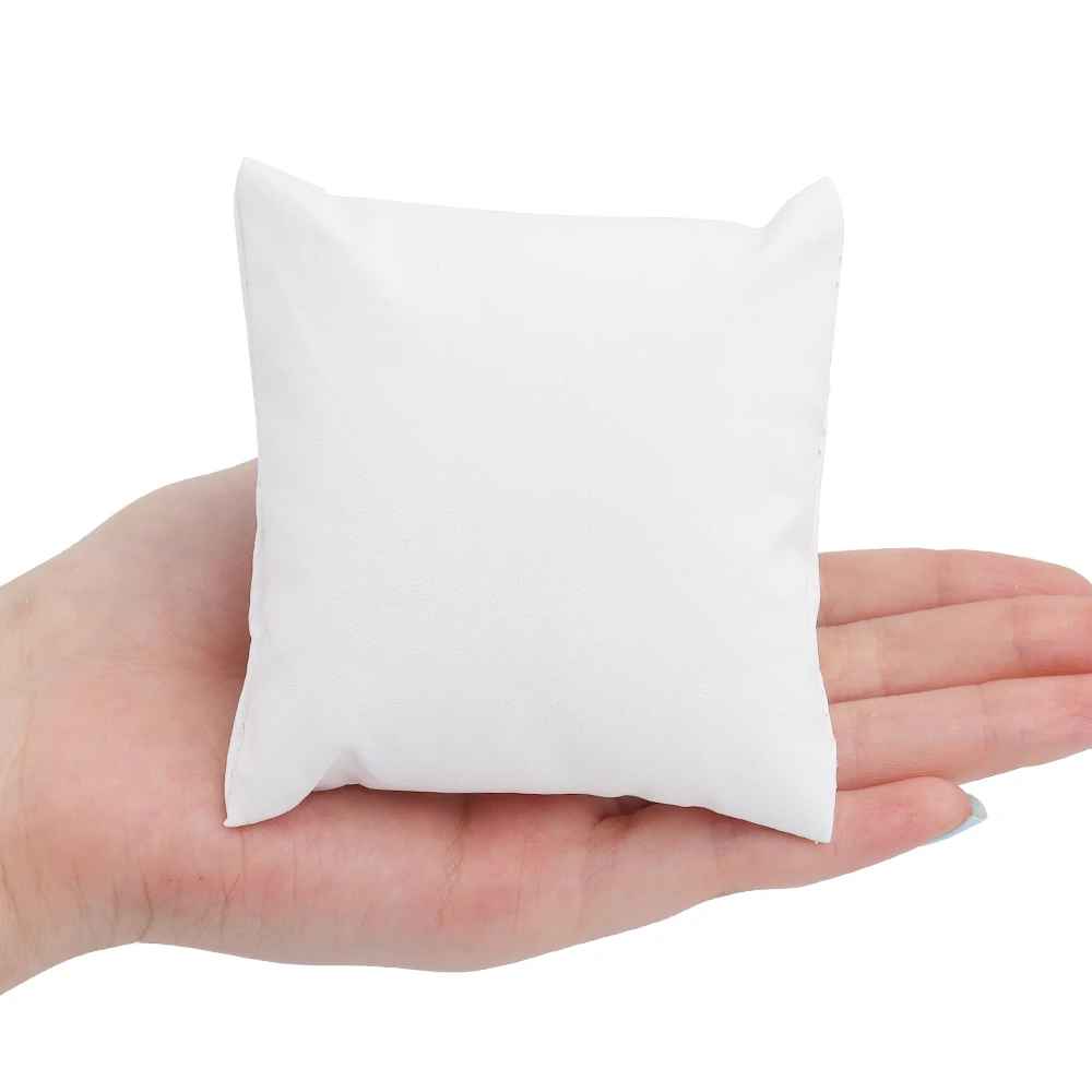 Présentoir Bracelet Coussin Simili Cuir Blanc carré