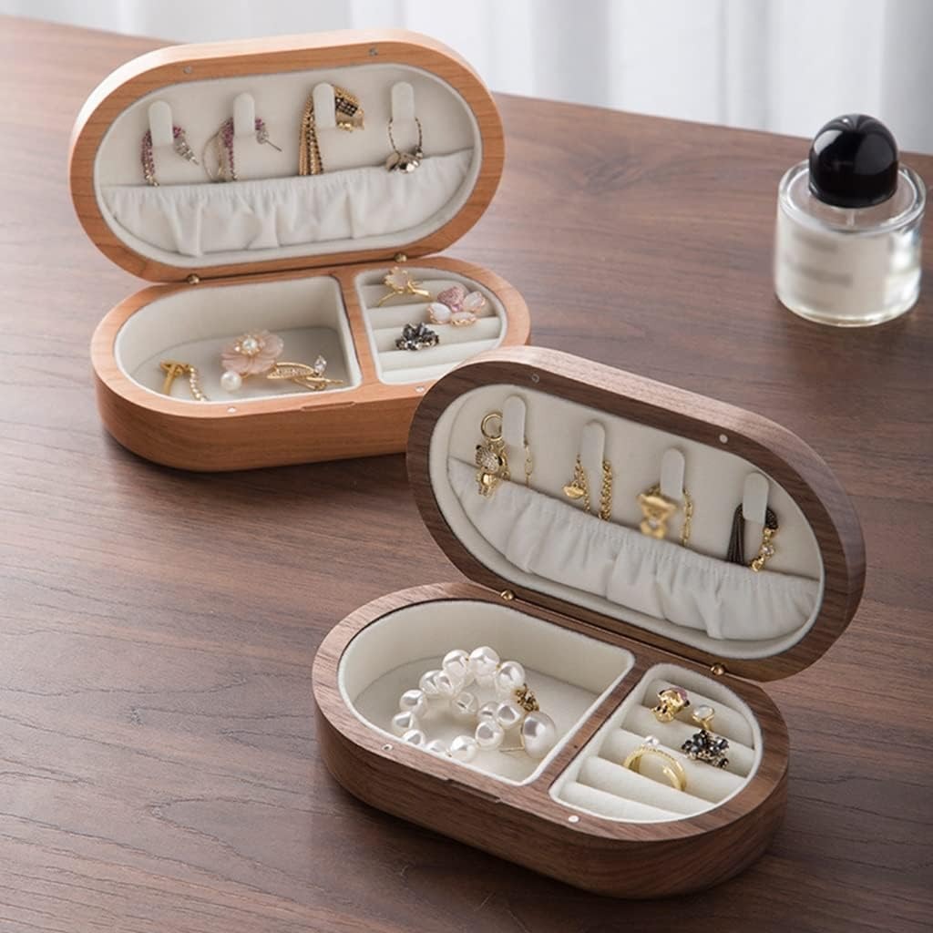 Boîte à Bijoux Bois Massif Voyage Compacte