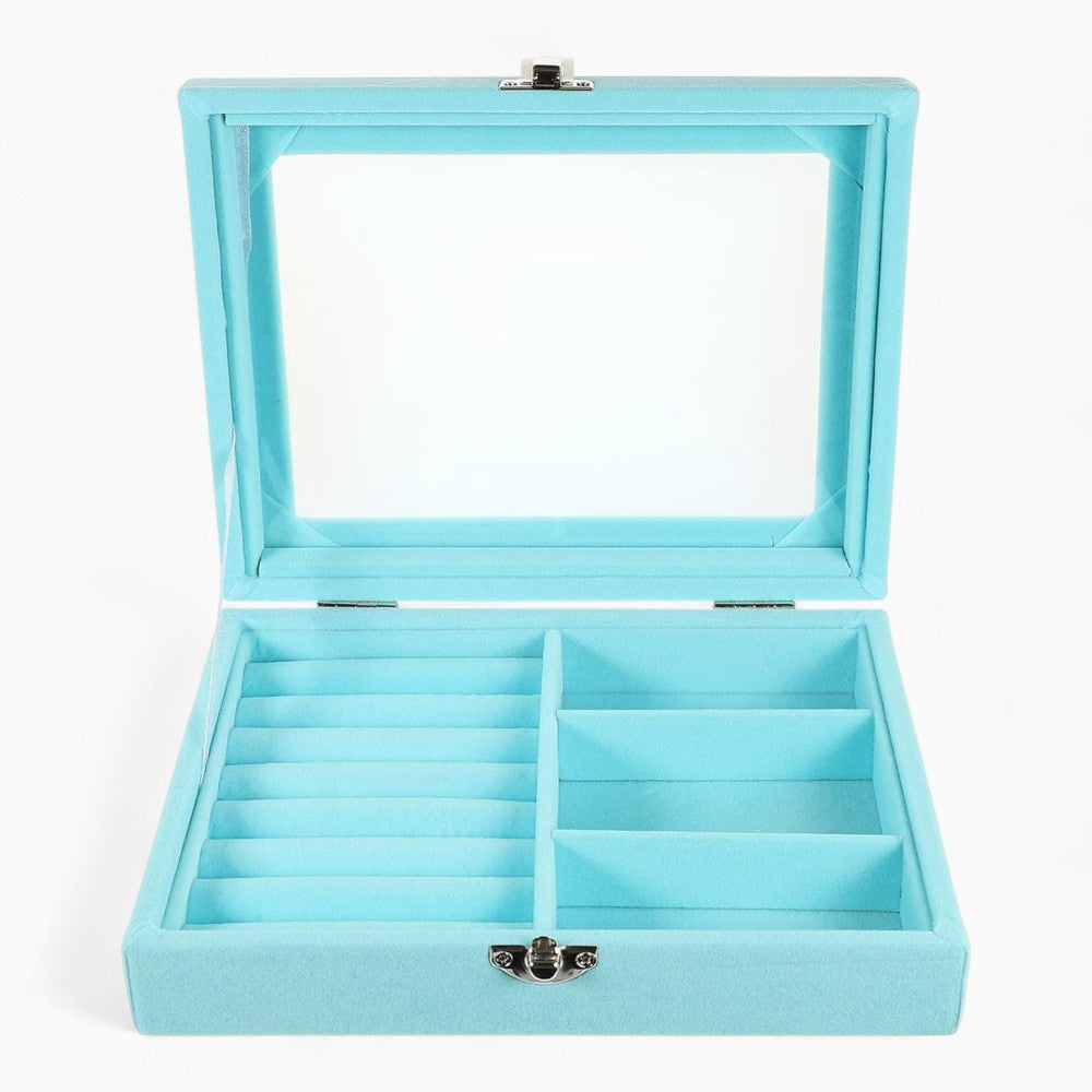 Boîte Bagues Velours Cuir Plateau Compact