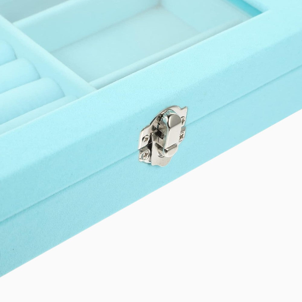 Boîte Bagues Velours Cuir Plateau Compact