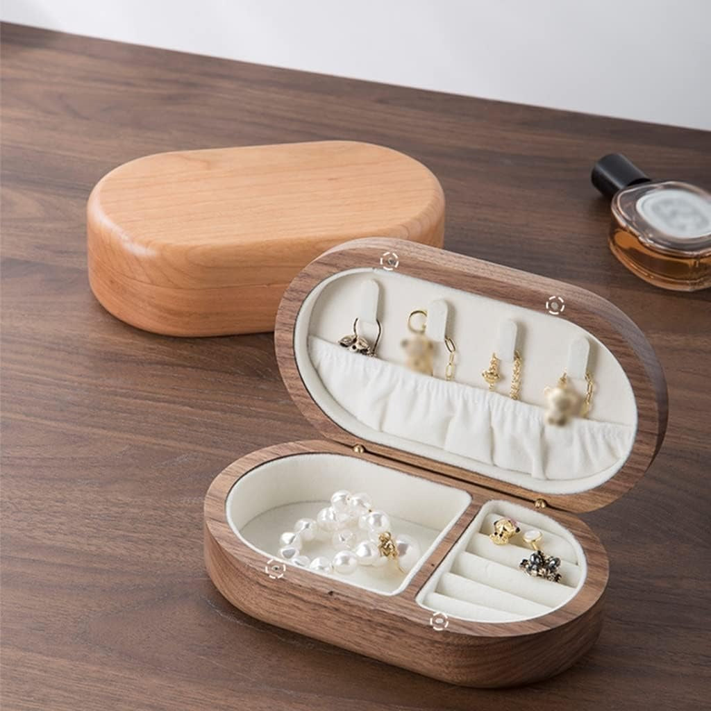 Boîte à Bijoux Bois Massif Voyage Compacte