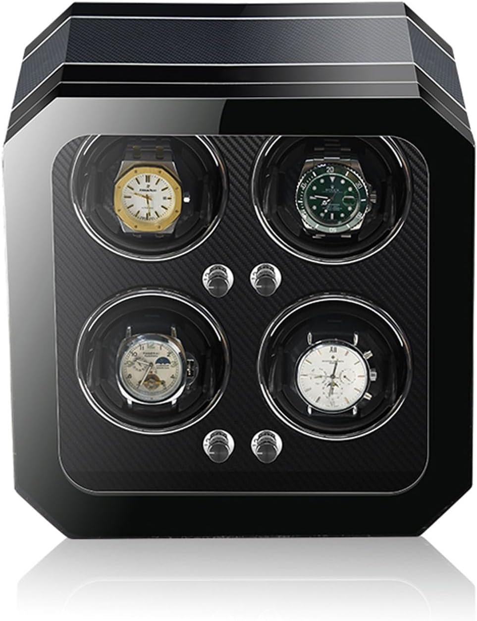 Remontoir Bois Cuir 4 Montres Automatiques Silencieux
