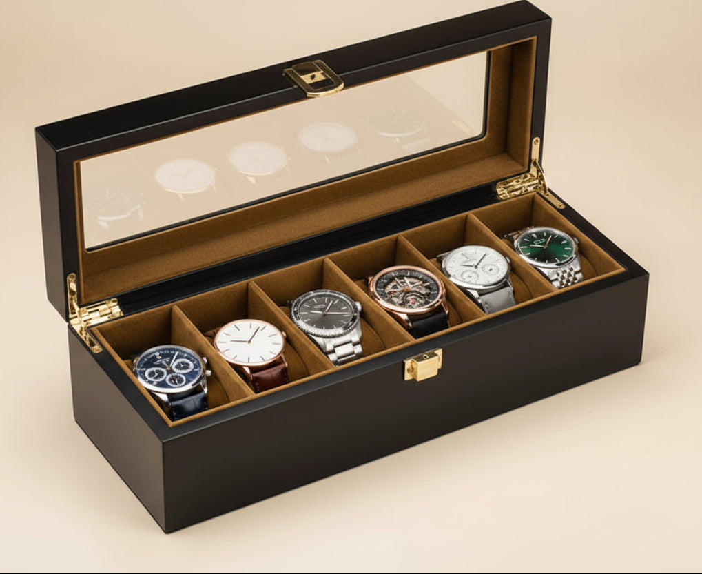 Boîte Montre Bois Naturel Aurum Prestige