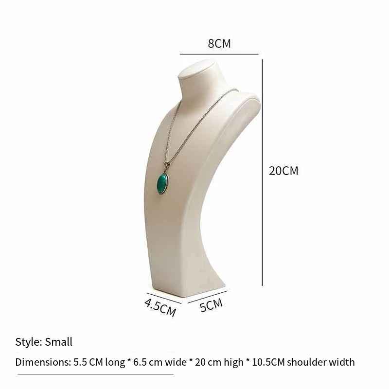 Présentoir Collier Simili Cuir Beige