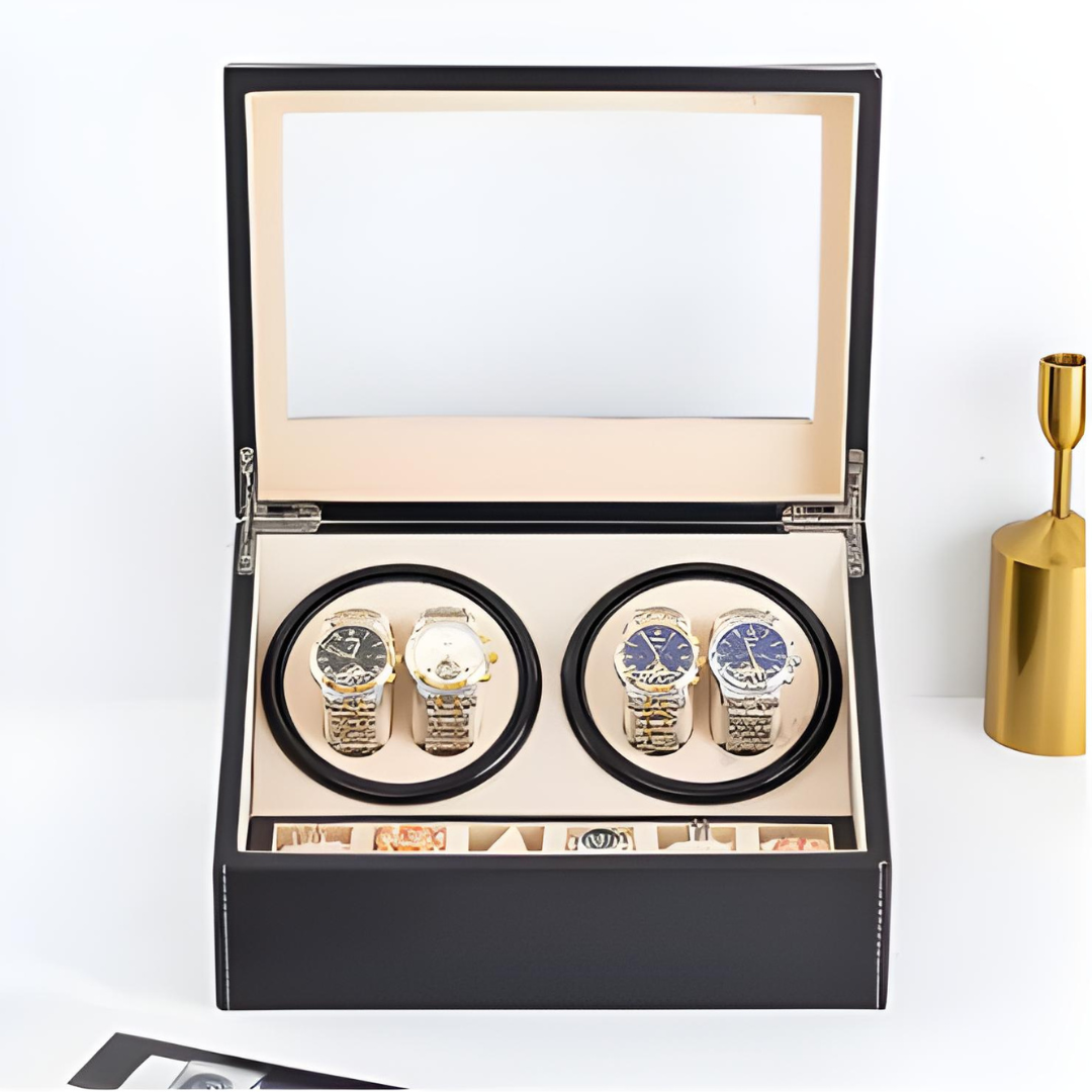 Coffre Fort Montre Cuir Multi Remontoirs LED Deluxe
