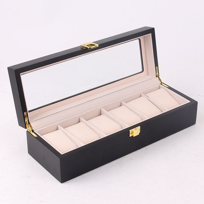 Boîte Rangement Montres Vitrine Luxe Noir Pro