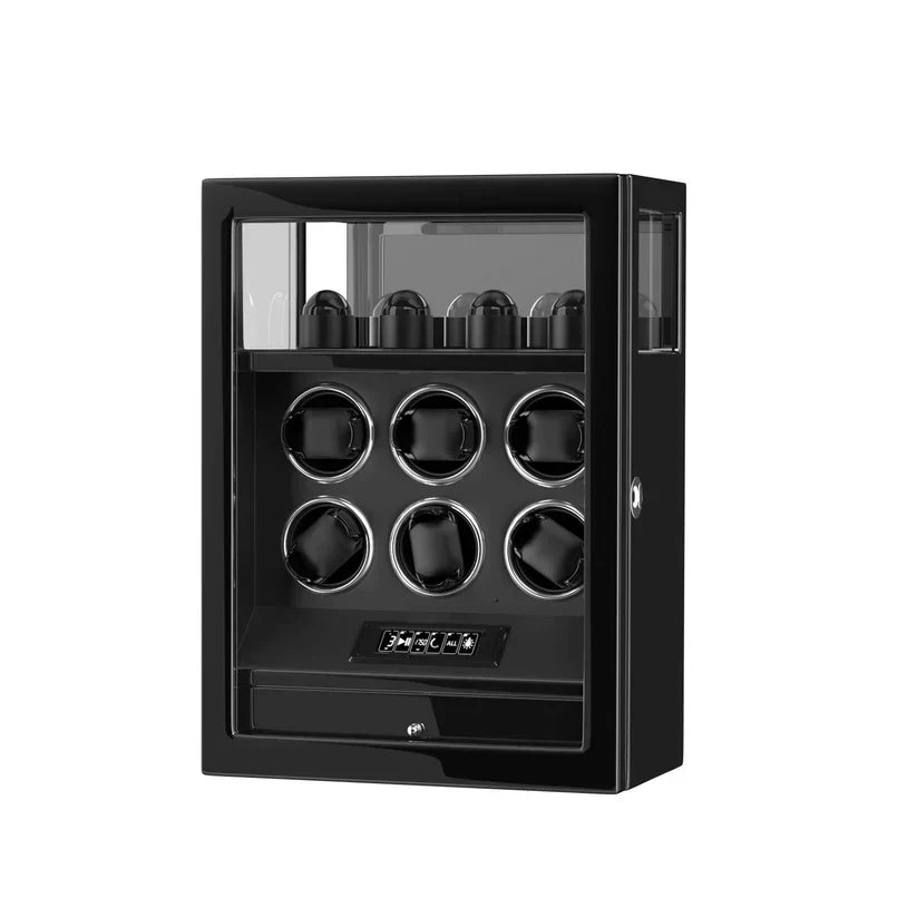 Coffre Fort Montre Cuir Noir 6 Places Biométrique Impérial
