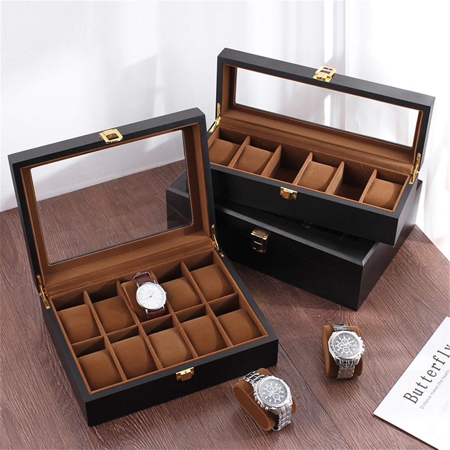 Boîte Montre Bois Naturel Aurum Prestige