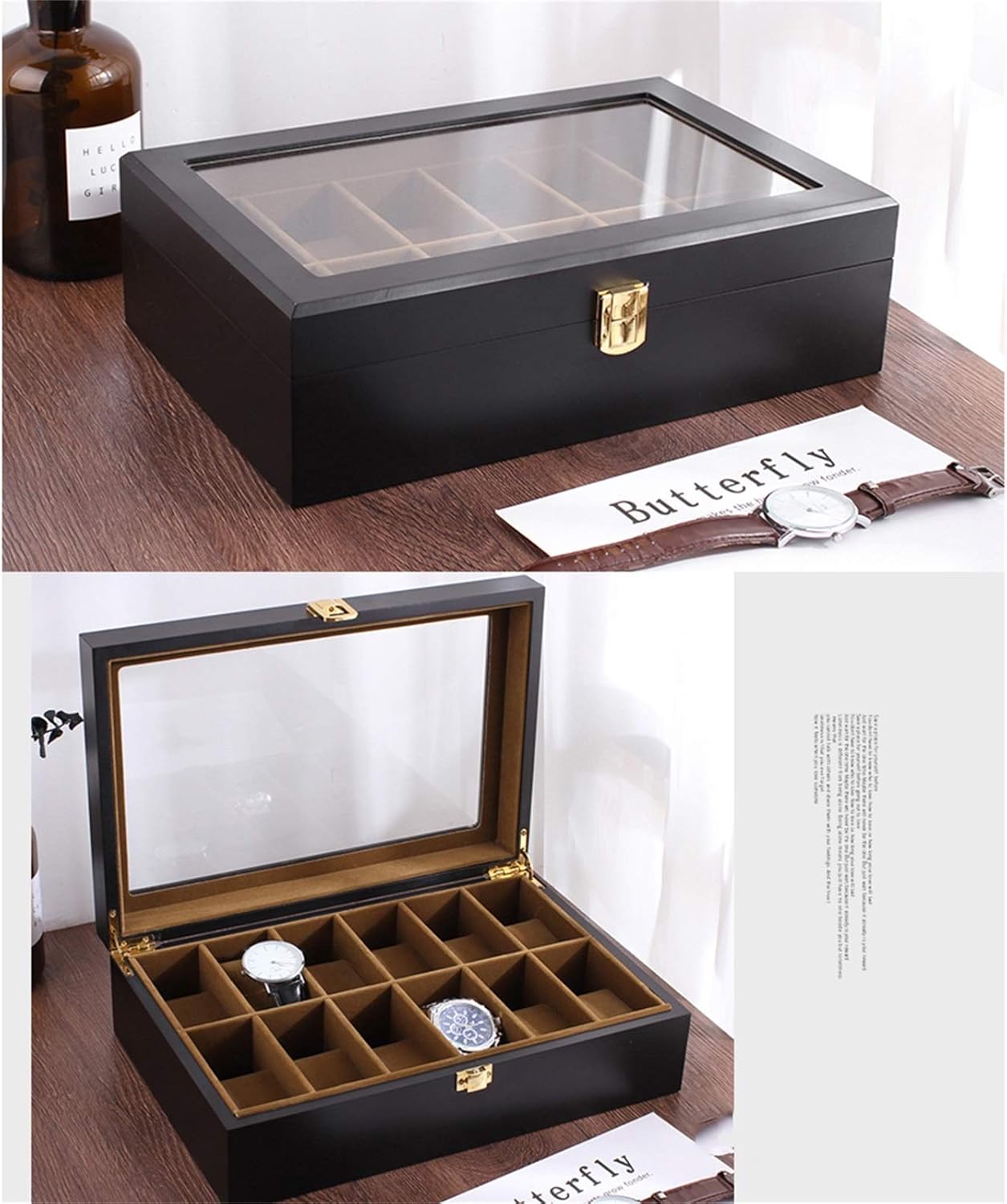 Boîte Montre Bois Naturel Aurum Prestige