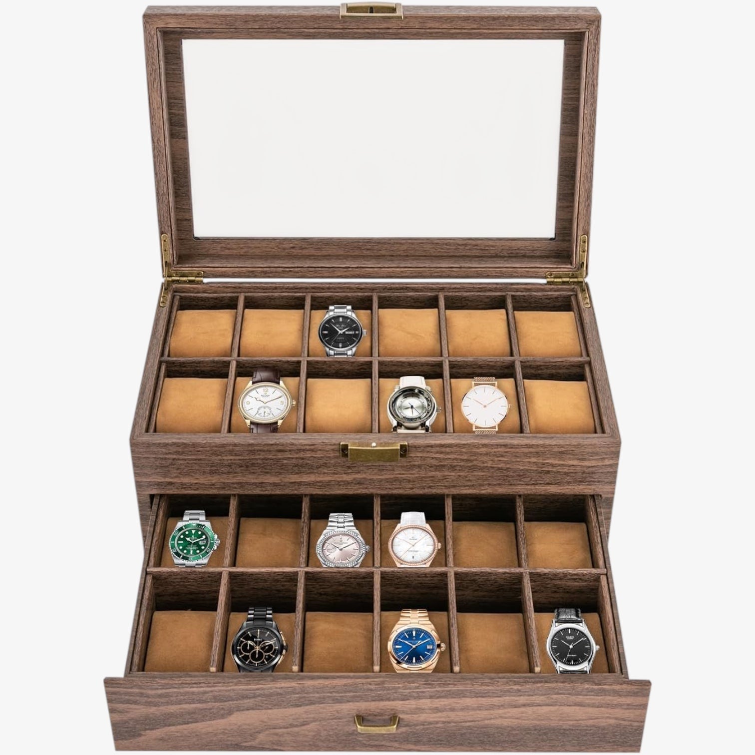 Coffret Montres Bois Massif 24 Places