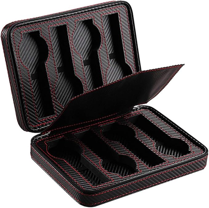 Mallette Montre Cuir Noir 8 Places Voyage Magnétique