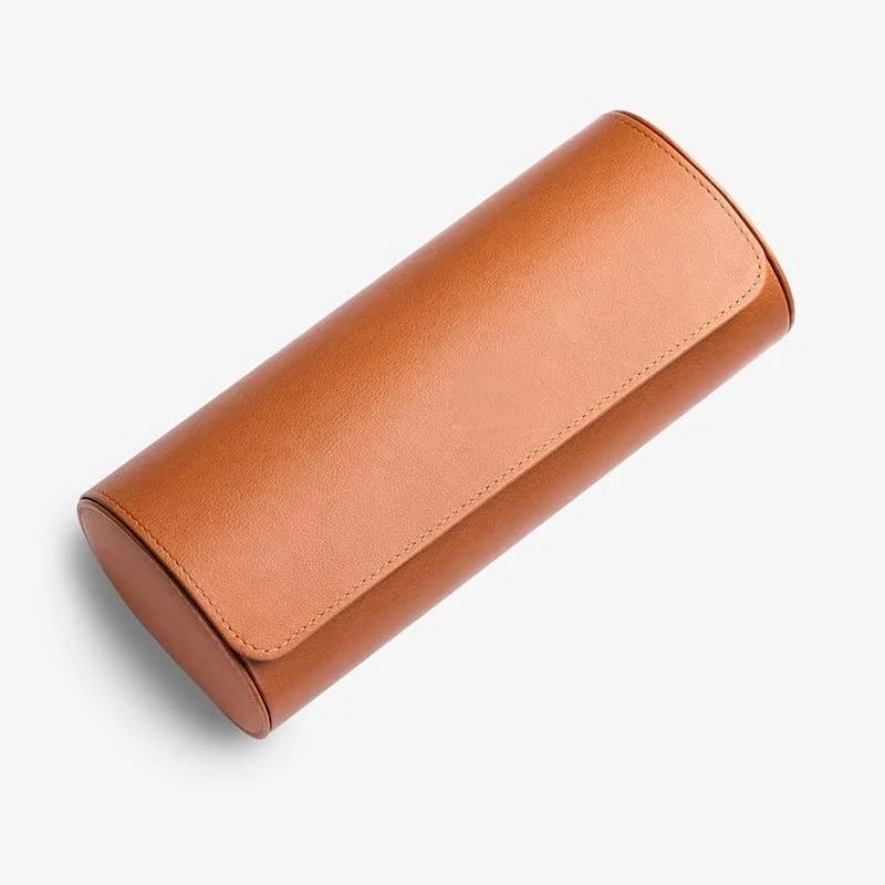 Étui Montres Cuir Véritable 3 Places Voyage