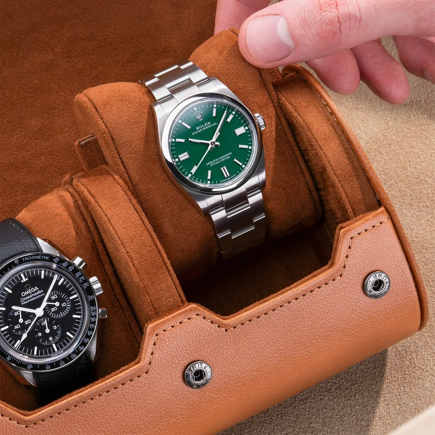 Étui Montre Cuir 2 Places Voyage Compact
