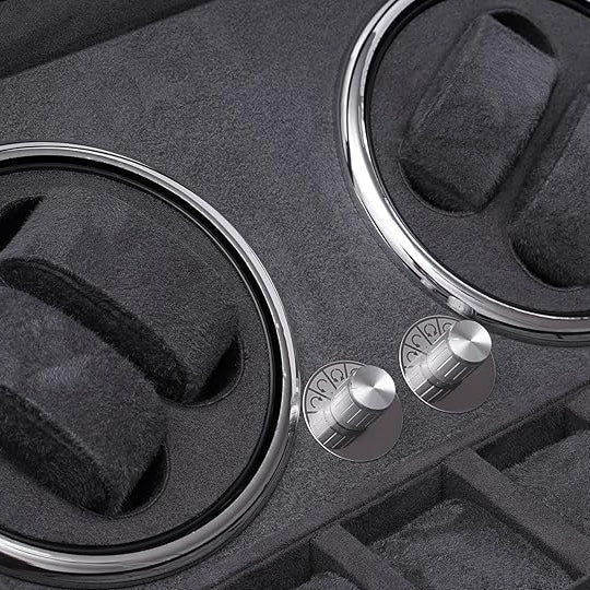Remontoir 4 Montres Noir Luxe Tiroir Rangement