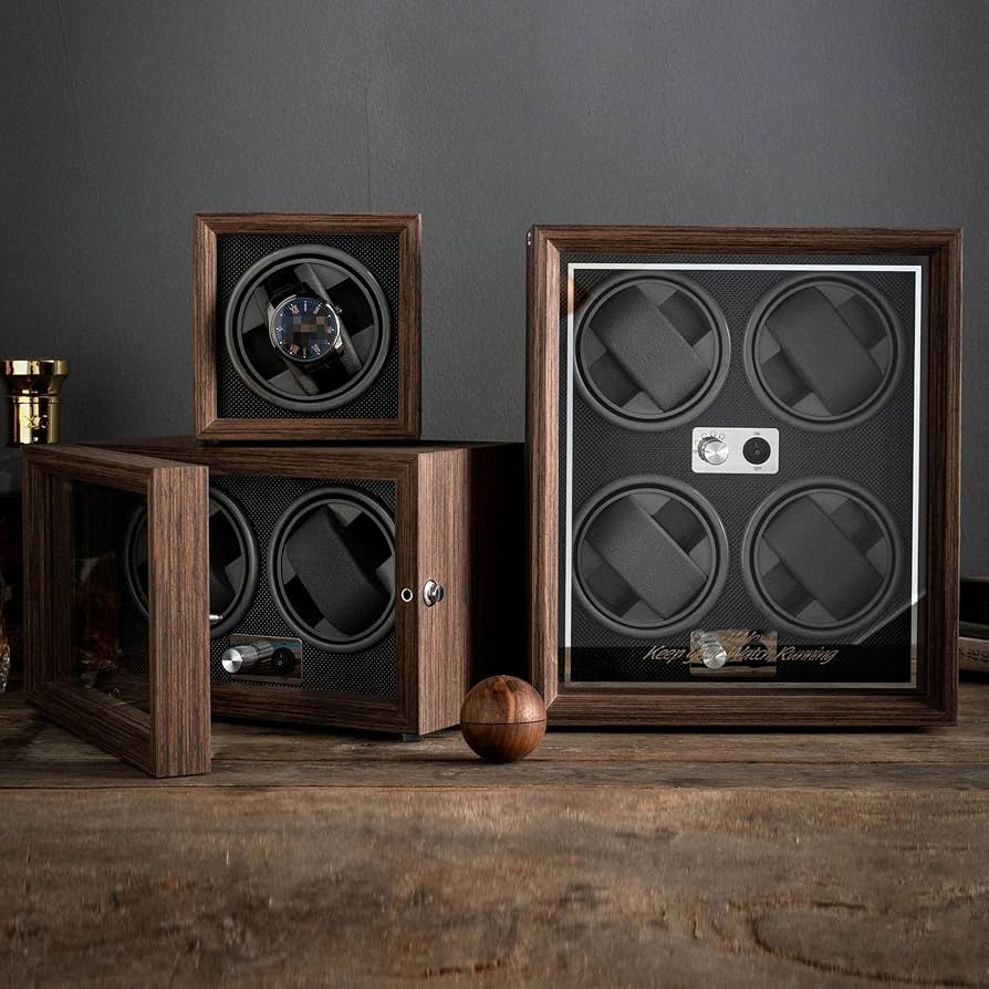 Remontoir Montres Effet Bois Naturel 1 2 4 Places