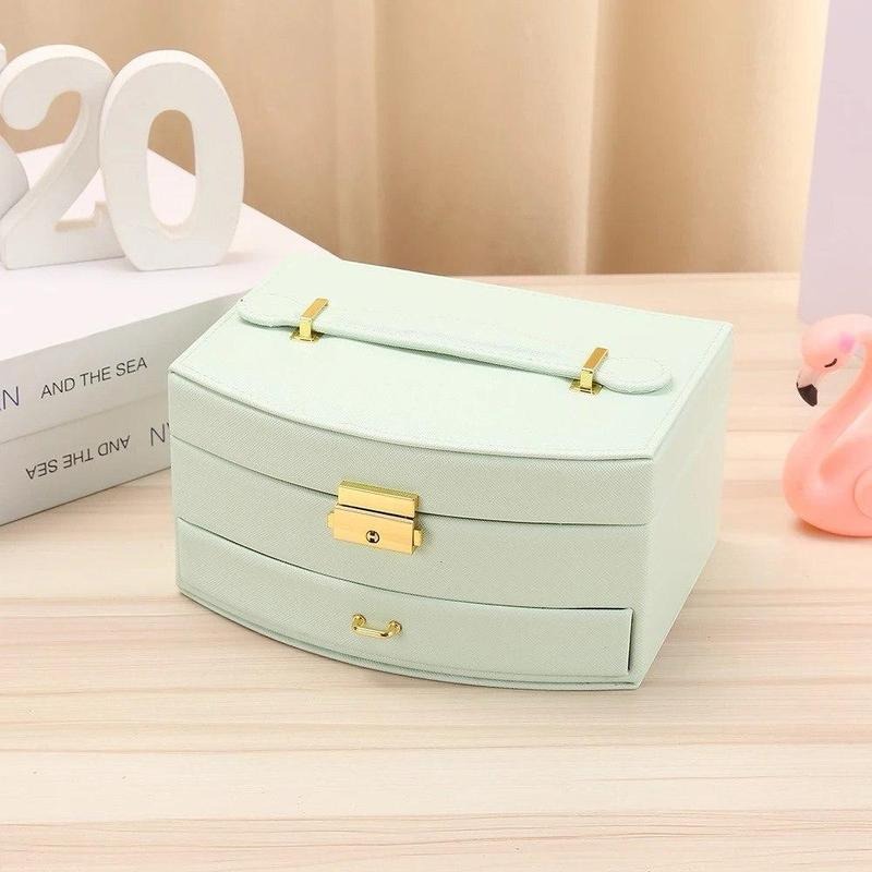 Boîte à Bijoux Voyage Velours Miroir Vert