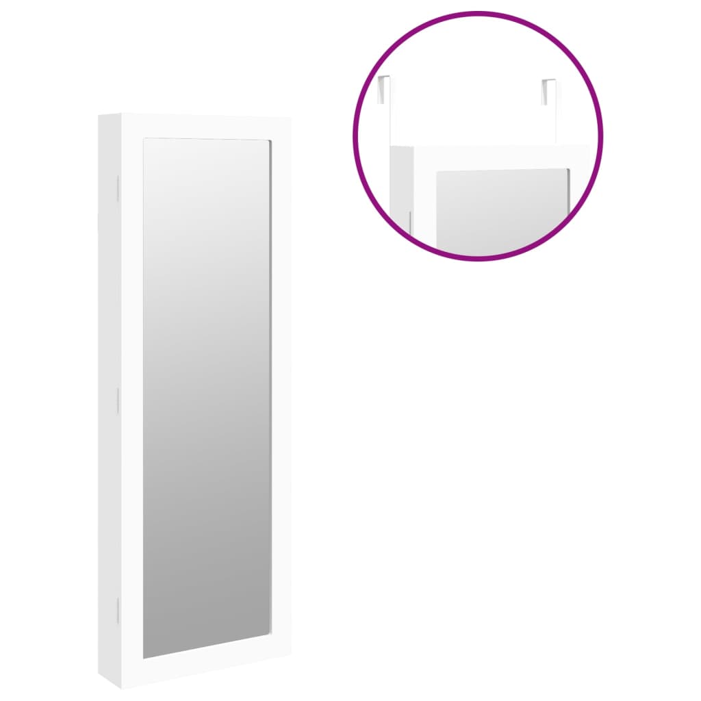 Boîte Bijoux Bois Murale Blanche Sécurisée Premium