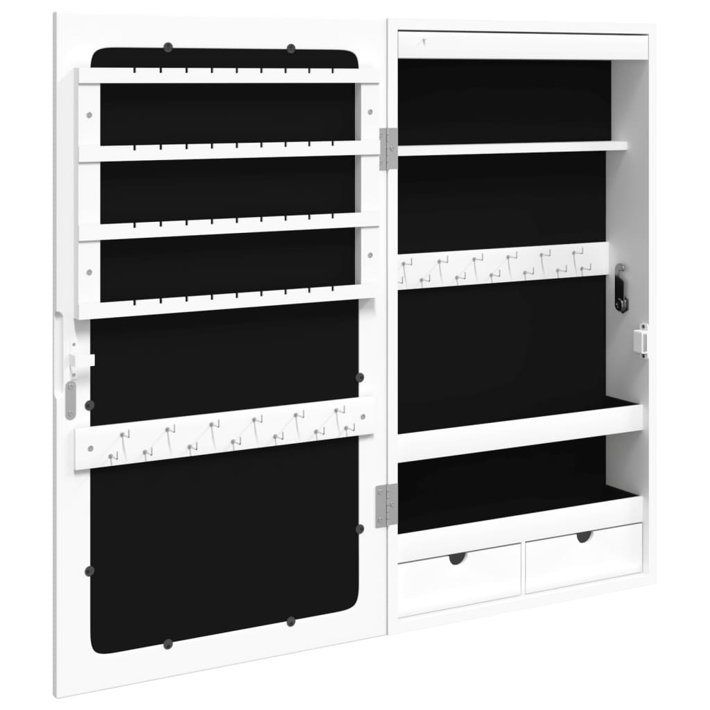 Armoire Bijoux Bois Murale Miroir LED
