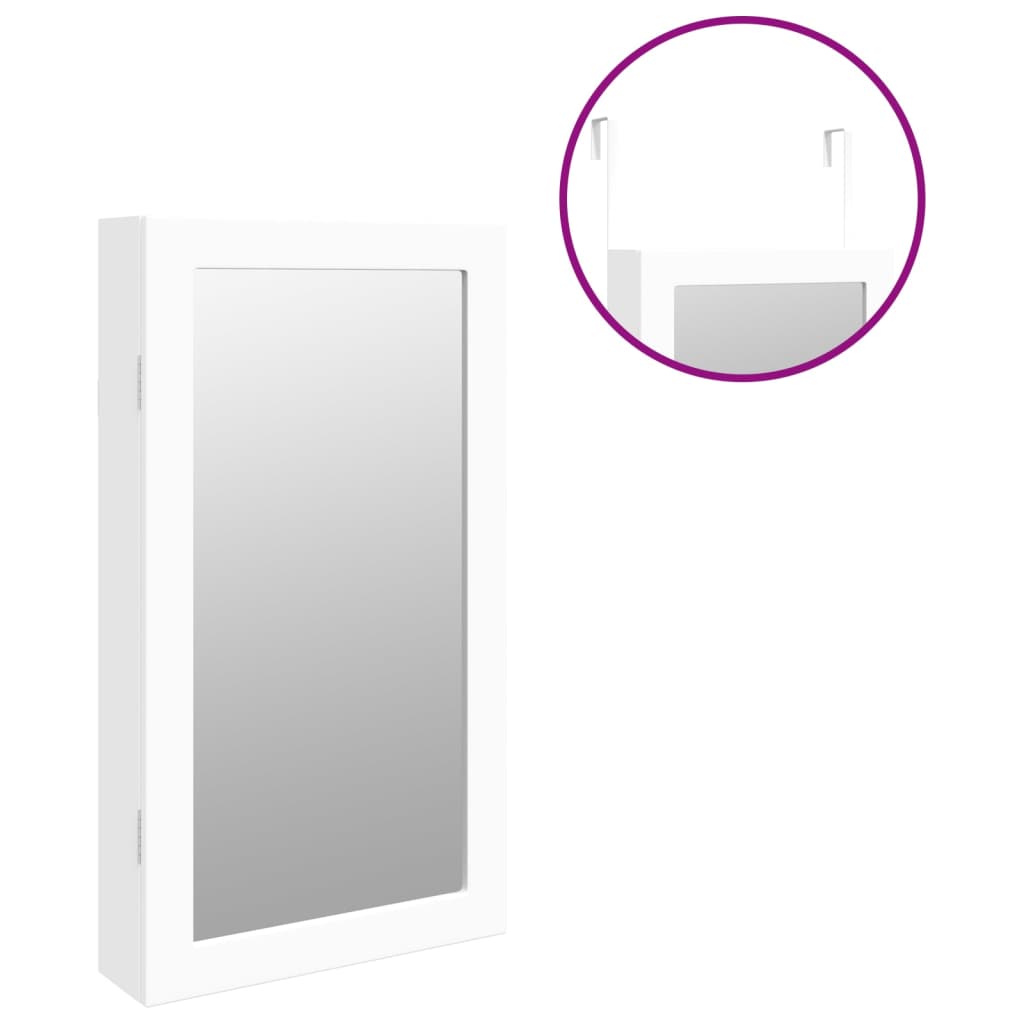 Armoire Bijoux Bois Murale Miroir LED