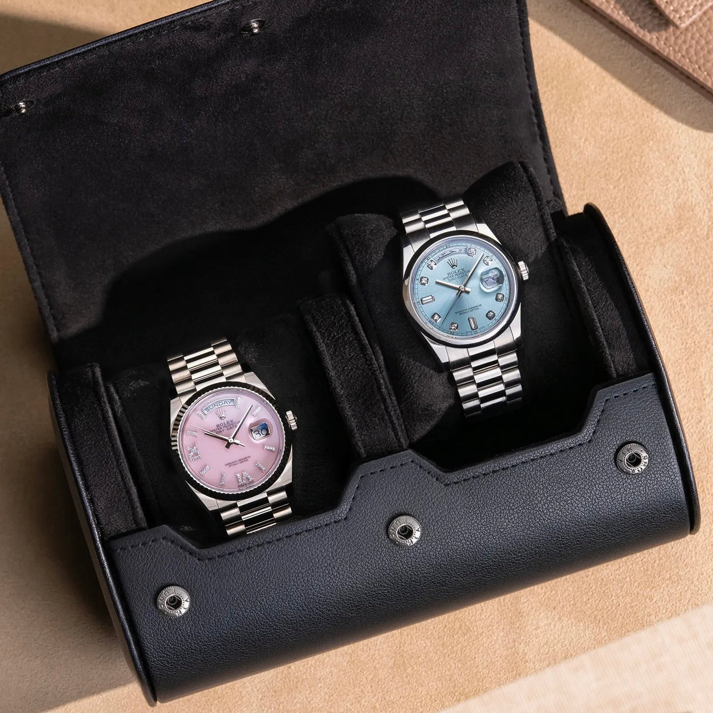 Étui Montre Cuir 2 Places Voyage Compact