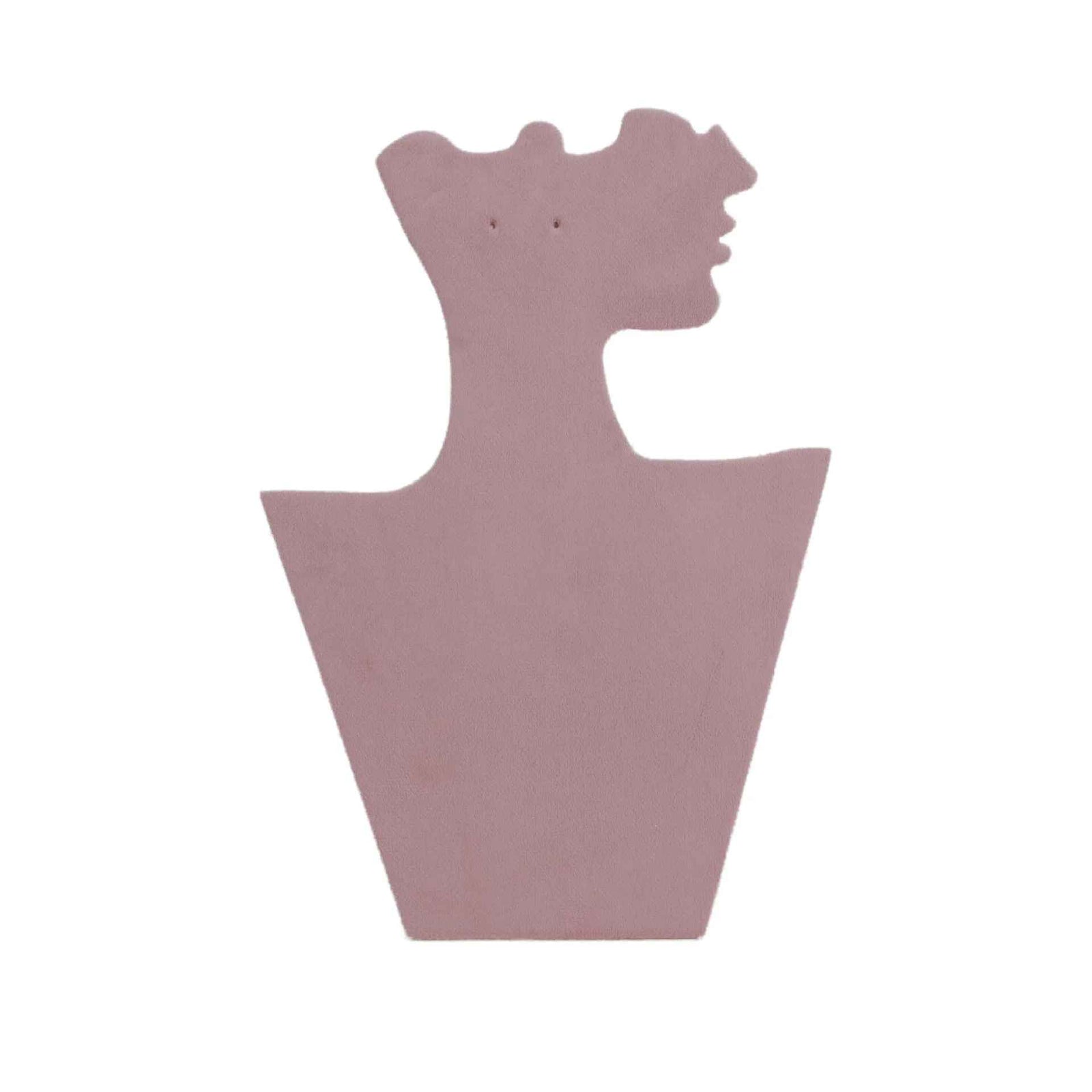 Présentoir Collier & Boucles d’Oreilles Silhouette Féminine en Flanelle Rose (30 × 21 cm)