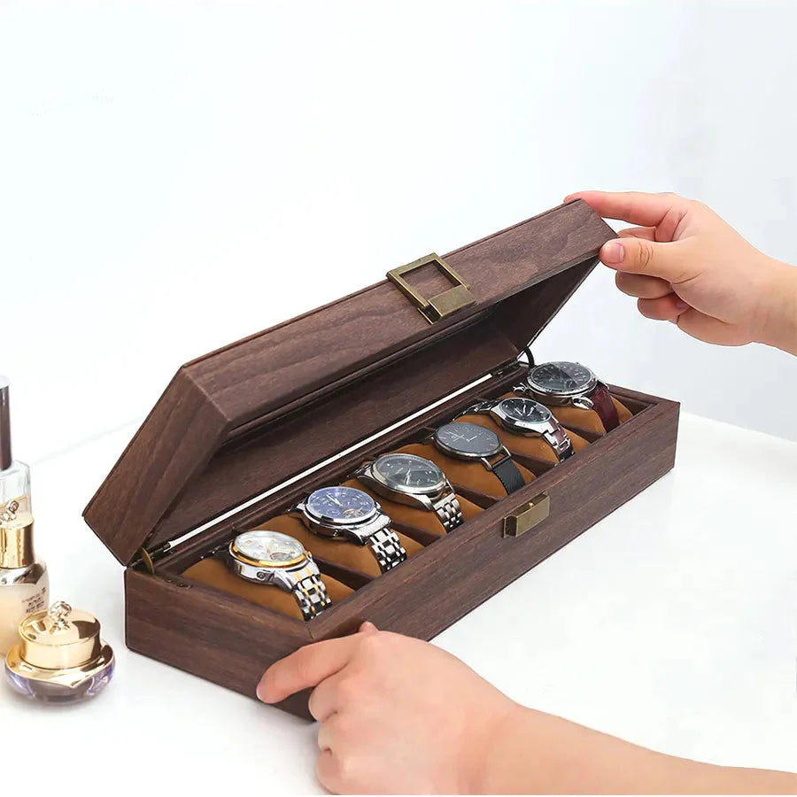Boîte à Montres Bois Premium 6 Places