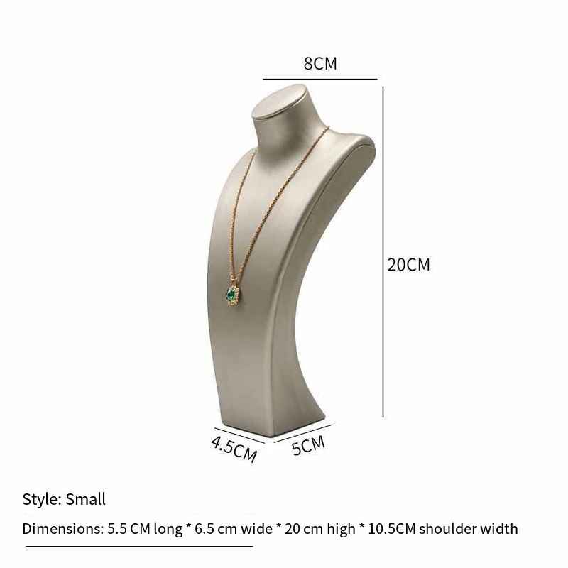 Présentoir Collier Simili Cuir Gris perle