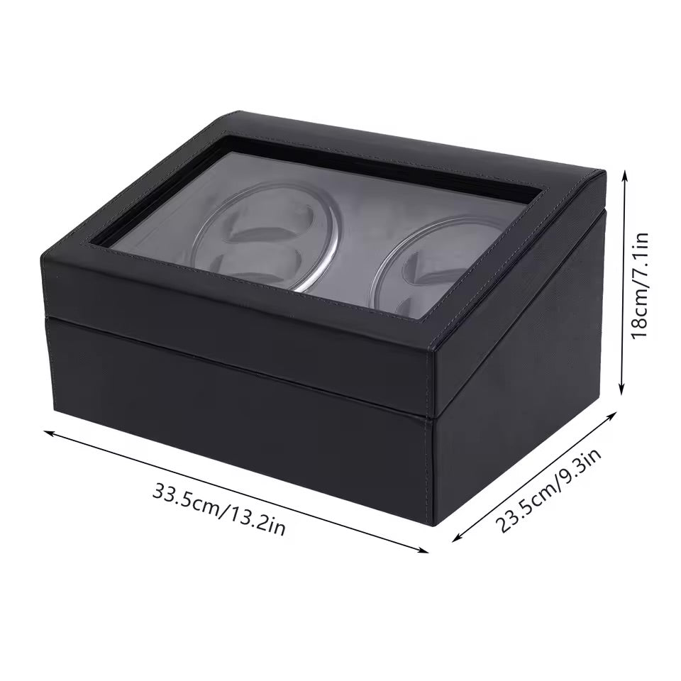 Remontoir 4 Montres Noir Luxe Tiroir Rangement