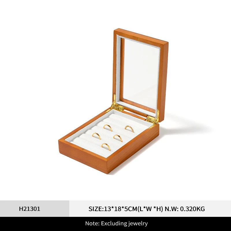 Boite Bijoux Bois Couvercle Acrylique Transparent