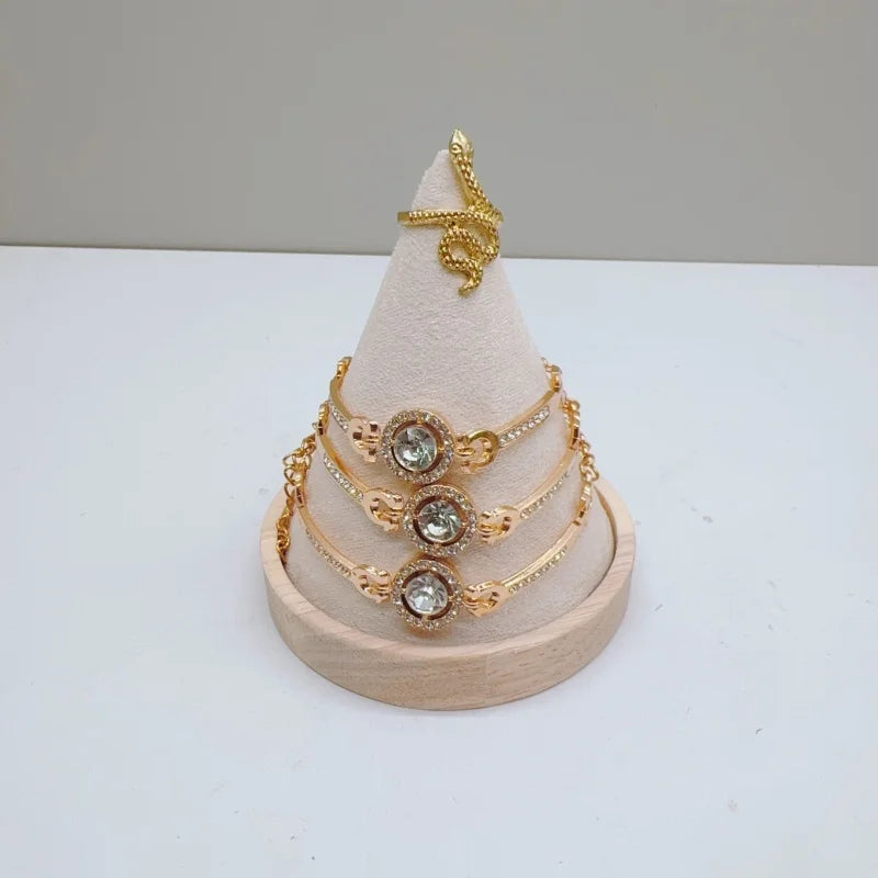 Présentoir Bois Cône Bracelet Bague Collier