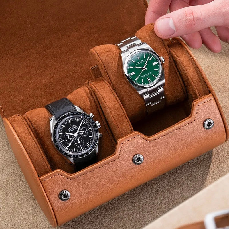 Étui Montre Cuir 2 Places Voyage Compact
