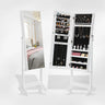 Boîte Bijoux Bois Blanche Miroir Grand Rangement Colliers
