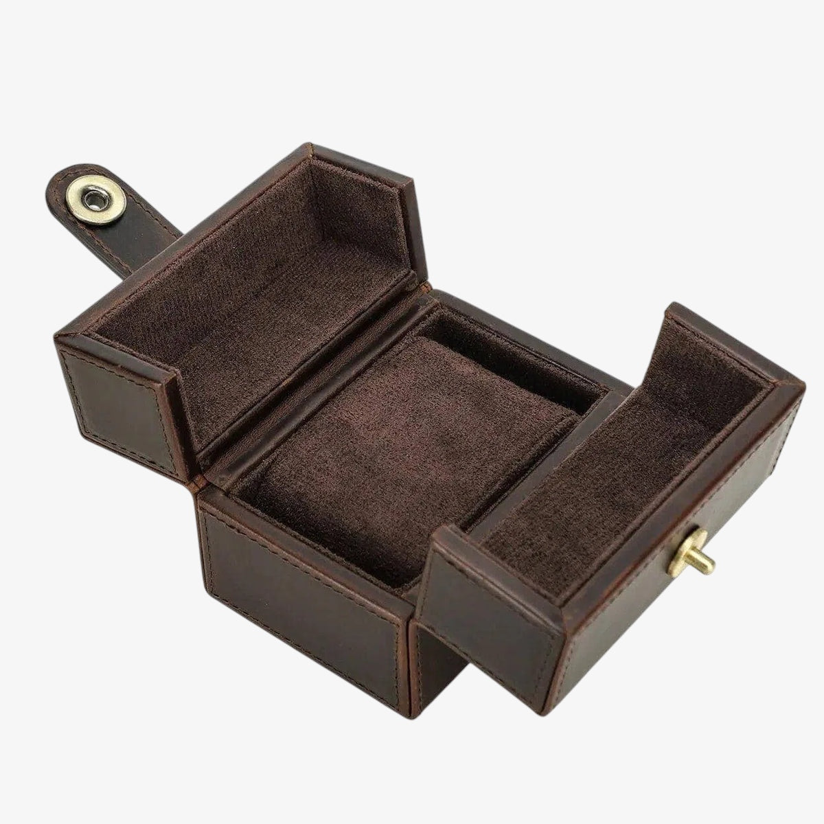 Boîte Montre Cuir Marron 1 Place Voyage