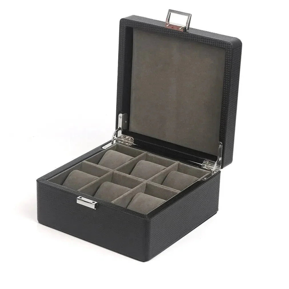 Boîte Montres Cuir Gris Européenne 6 Places