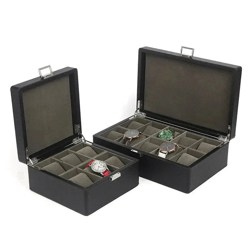 Boîte Montres Cuir Gris Européenne 6 Places