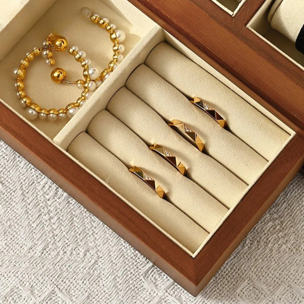 Boîte à Bijoux Montres Bois Beige Gris