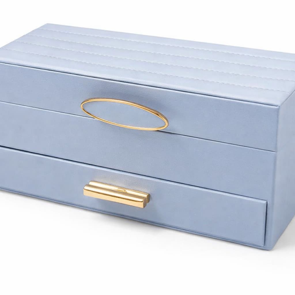 Boîte à Bijoux Simili Cuir Double Tiroir