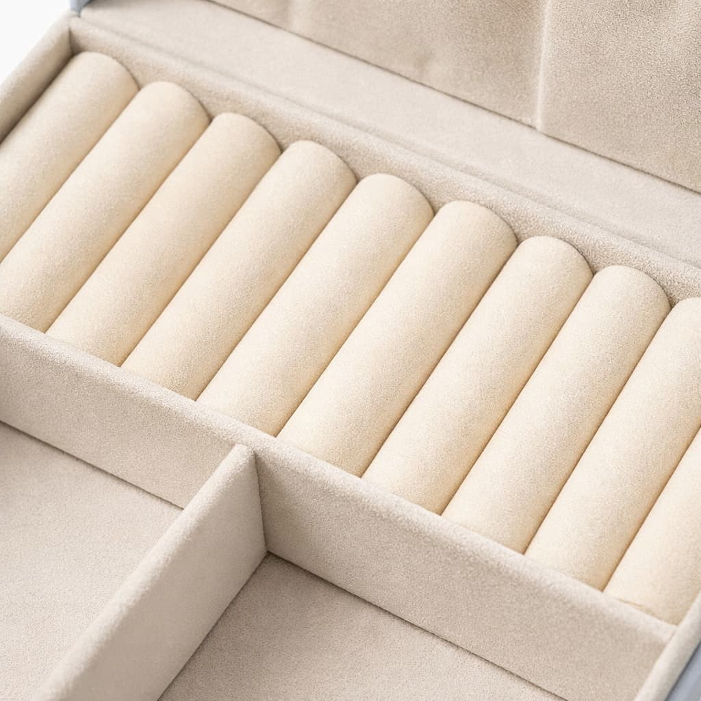 Boîte Bijoux Cuir Simili Double Étage Compact