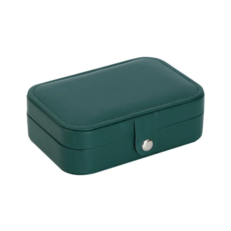 Boîte à Bijoux Cuir PU Miroir Double Étage